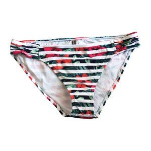 Tommy Bahama Bikini Swim Bottoms White Floral Stripe XL NEW